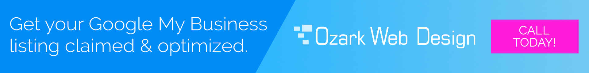 Ad banner for claiming and optimizing a Google My Business account.