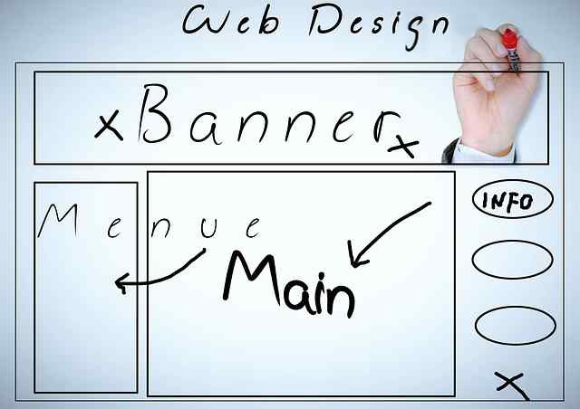 Website design wireframe choices on a markup board